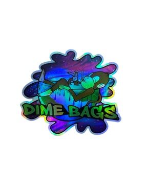 Dime Bags limited edition sticker of the month August 2022 Holographic sticker